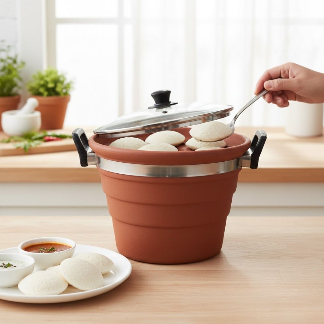 Handcrafted Clay Idli Set for Traditional Cooking - 026